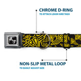 Dog Bone Seatbelt Buckle Collar - BD Logo Scattered Black/Yellow - Buckle-Down - Flyclothing LLC