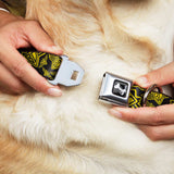 Dog Bone Seatbelt Buckle Collar - BD Logo Scattered Black/Yellow - Buckle-Down - Flyclothing LLC