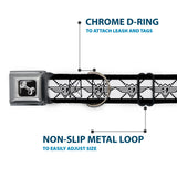 Dog Bone Seatbelt Buckle Collar - BD Monogram2 White/Black - Buckle-Down - Flyclothing LLC
