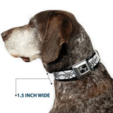 Dog Bone Seatbelt Buckle Collar - BD Monogram2 White/Black - Buckle-Down - Flyclothing LLC