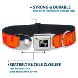 Dog Bone Seatbelt Buckle Collar - BUCKLE-DOWN Shapes Red/Orange