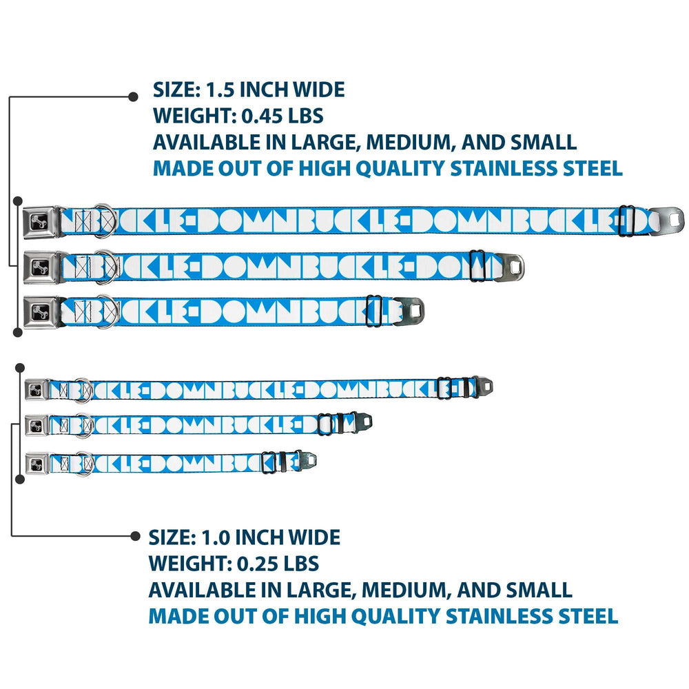 Dog Bone Seatbelt Buckle Collar - BUCKLE-DOWN Shapes Turquoise/White - Buckle-Down - Flyclothing LLC