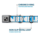 Dog Bone Seatbelt Buckle Collar - BUCKLE-DOWN Shapes Turquoise/White - Buckle-Down - Flyclothing LLC