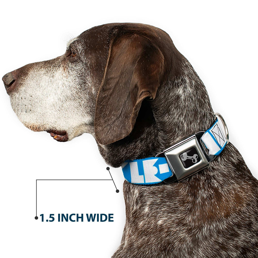 Dog Bone Seatbelt Buckle Collar - BUCKLE-DOWN Shapes Turquoise/White - Buckle-Down - Flyclothing LLC