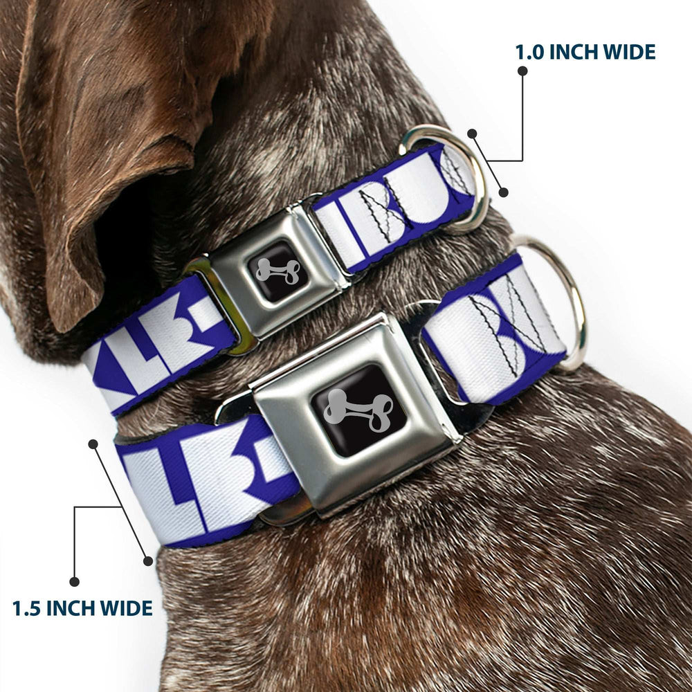 Dog Bone Seatbelt Buckle Collar - BUCKLE-DOWN Shapes Blue/White - Buckle-Down - Flyclothing LLC