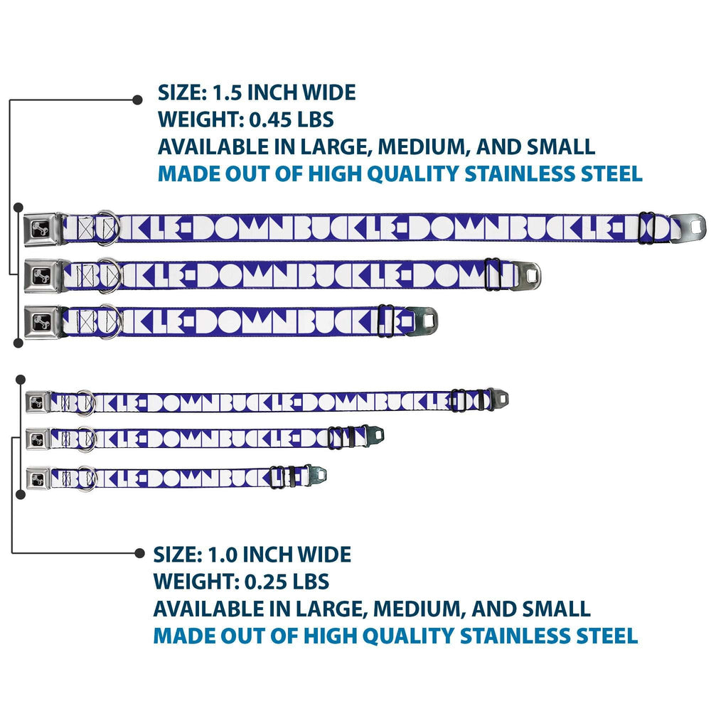 Dog Bone Seatbelt Buckle Collar - BUCKLE-DOWN Shapes Blue/White - Buckle-Down - Flyclothing LLC