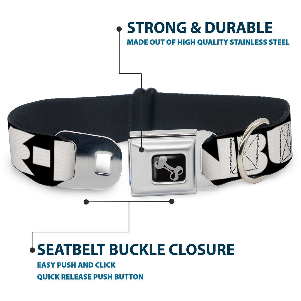 Dog Bone Seatbelt Buckle Collar - BUCKLE-DOWN Shapes Black/White - Buckle-Down - Flyclothing LLC
