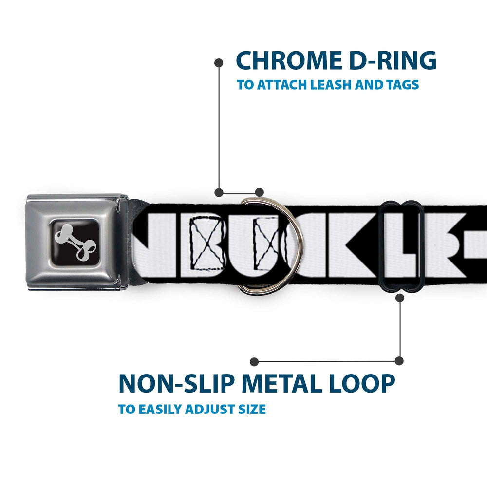 Dog Bone Seatbelt Buckle Collar - BUCKLE-DOWN Shapes Black/White - Buckle-Down - Flyclothing LLC