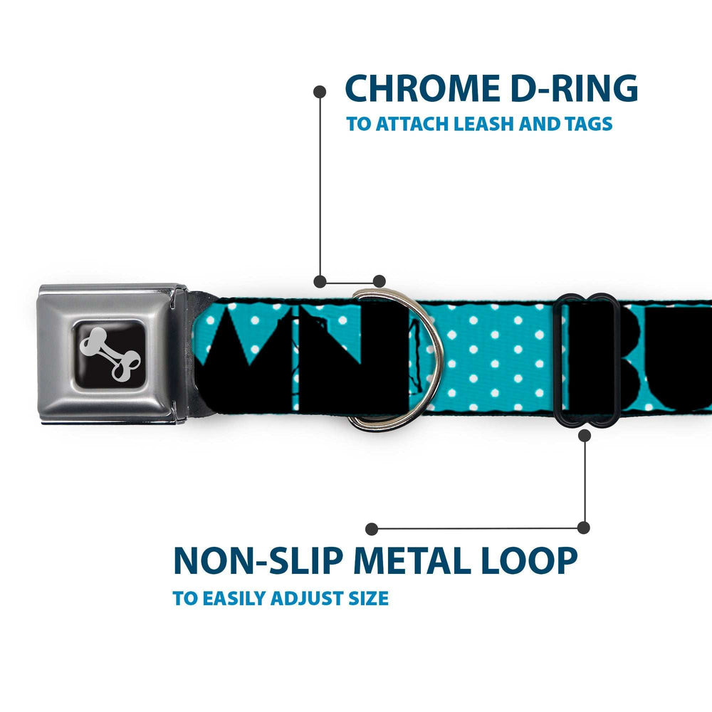 Dog Bone Seatbelt Buckle Collar - BUCKLE-DOWN Shapes Dot Turquoise/White/Black - Buckle-Down - Flyclothing LLC