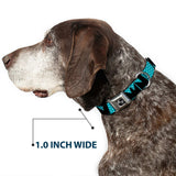 Dog Bone Seatbelt Buckle Collar - BUCKLE-DOWN Shapes Dot Turquoise/White/Black - Buckle-Down - Flyclothing LLC