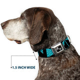 Dog Bone Seatbelt Buckle Collar - BUCKLE-DOWN Shapes Dot Turquoise/White/Black - Buckle-Down - Flyclothing LLC