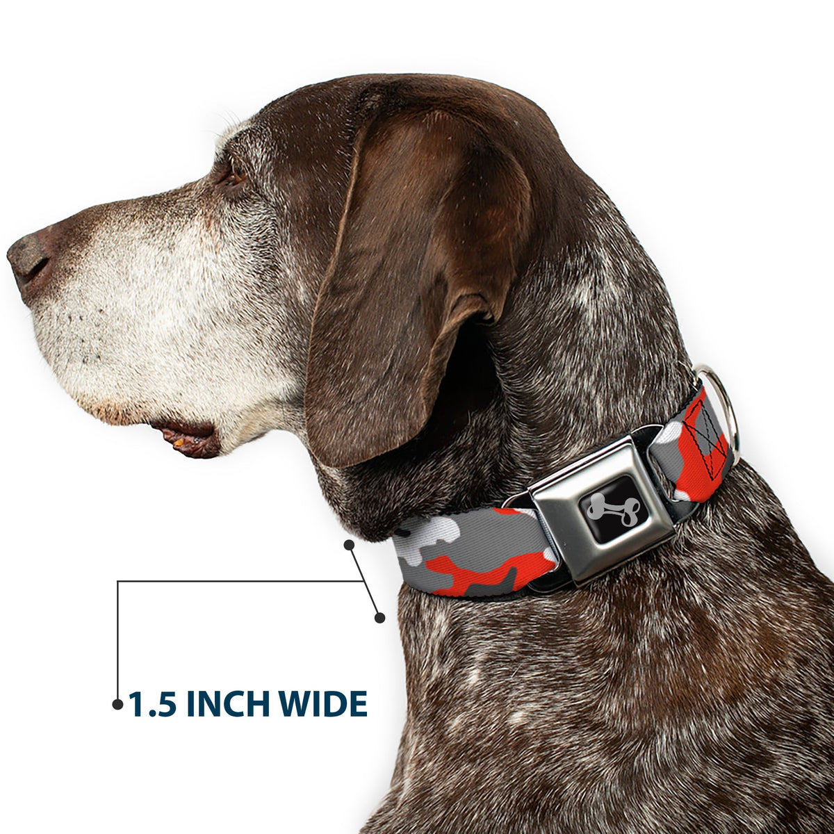 Dog Bone Seatbelt Buckle Collar - Camo Orange