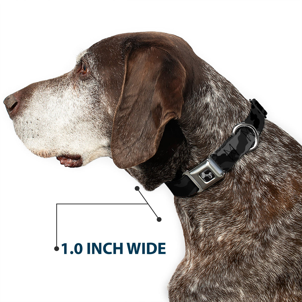 Dog Bone Seatbelt Buckle Collar - Camo Charcoal