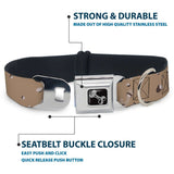 Dog Bone Black/Silver Seatbelt Buckle Collar - Desert Camo Tans/Browns