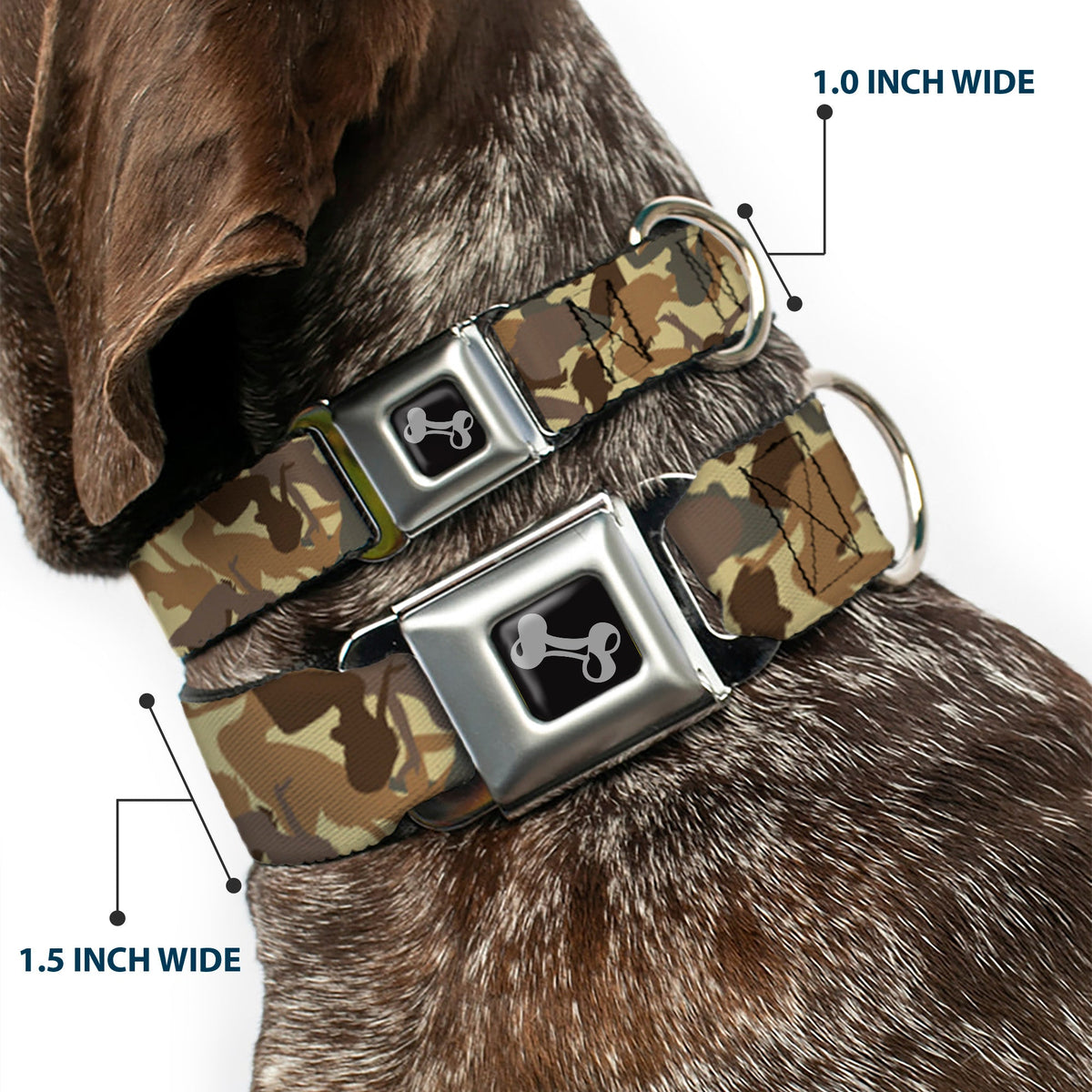 Dog Bone Seatbelt Buckle Collar - Mud Flap Girls Camo Browns - Buckle-Down - Flyclothing LLC