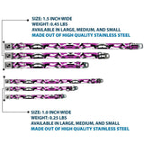Dog Bone Black/Silver Seatbelt Buckle Collar - Camo Purple/Black/Gray/White - Buckle-Down - Flyclothing LLC