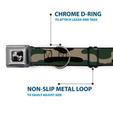 Dog Bone Black/Silver Seatbelt Buckle Collar - Camo Olive3 - Buckle-Down - Flyclothing LLC