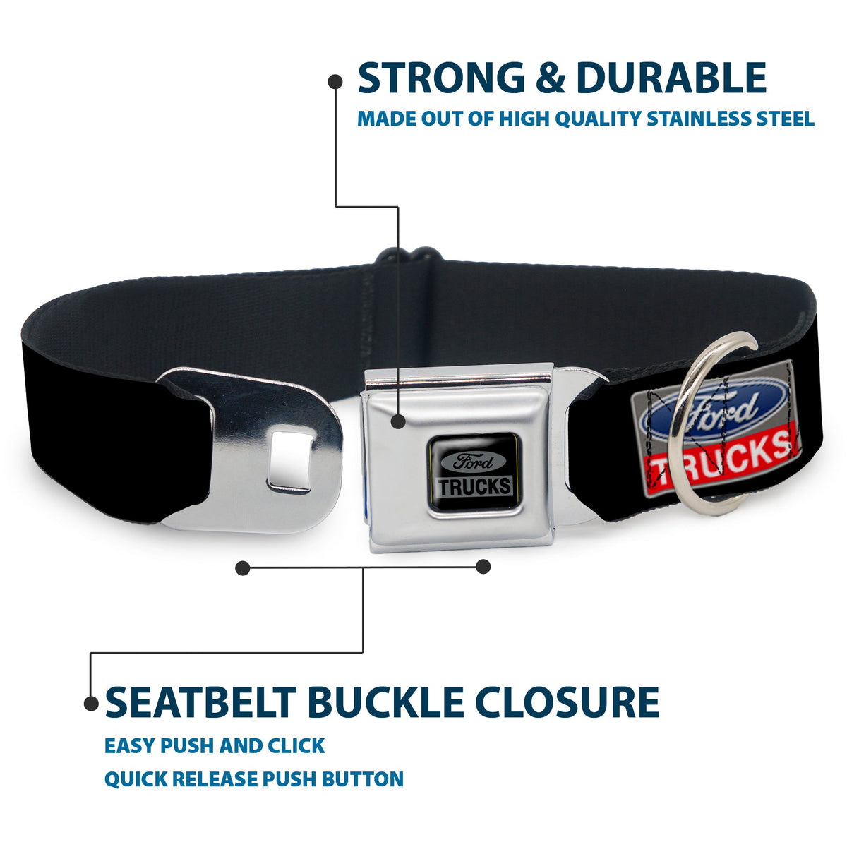 Ford Trucks Seatbelt Buckle Collar - Ford Trucks Logo REPEAT