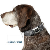 Superman Black/Silver Seatbelt Buckle Collar - Superman Shield Camouflage Grays