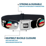 SOUTH PARK Title Logo Full Color Black/White Seatbelt Buckle Collar - South Park Cartman Pants KISS MY ASS Pose Black/White