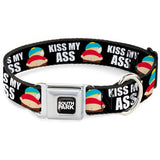 SOUTH PARK Title Logo Full Color Black/White Seatbelt Buckle Collar - South Park Cartman Pants KISS MY ASS Pose Black/White