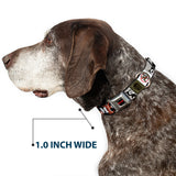 GREMLINS Text Logo Full Color Black/Red Seatbelt Buckle Collar - Gremlins GIZMO Poses/Rules Blocks Red/Greens/Grays/White