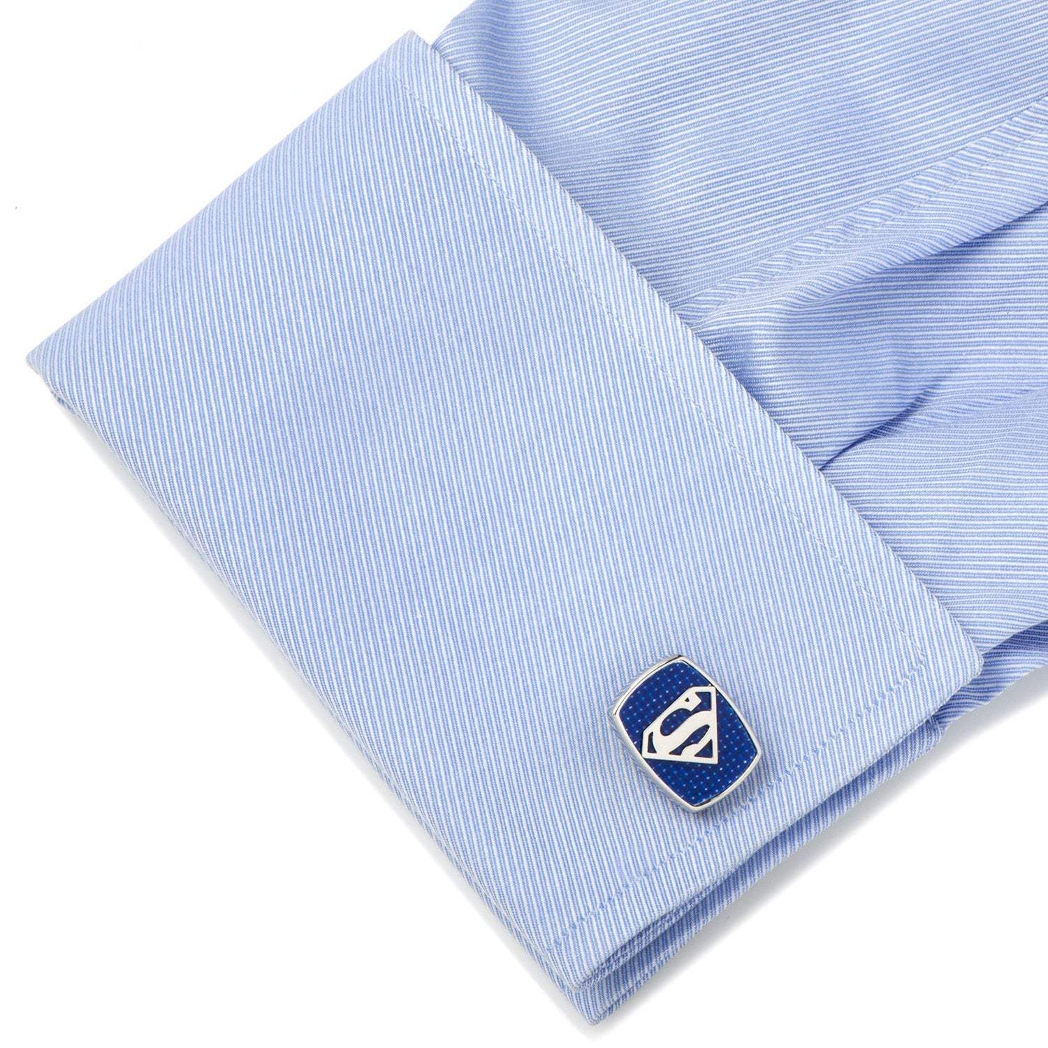 DC Superman Stainless Steel Carbon Fiber Cufflinks - Cufflinks.com - Flyclothing LLC