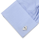 DC Superman Stainless Steel White Pave Crystal Cufflinks - Cufflinks.com - Flyclothing LLC