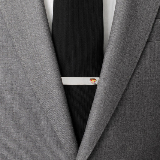 DC Superman Hidden Message Silver Tie Bar