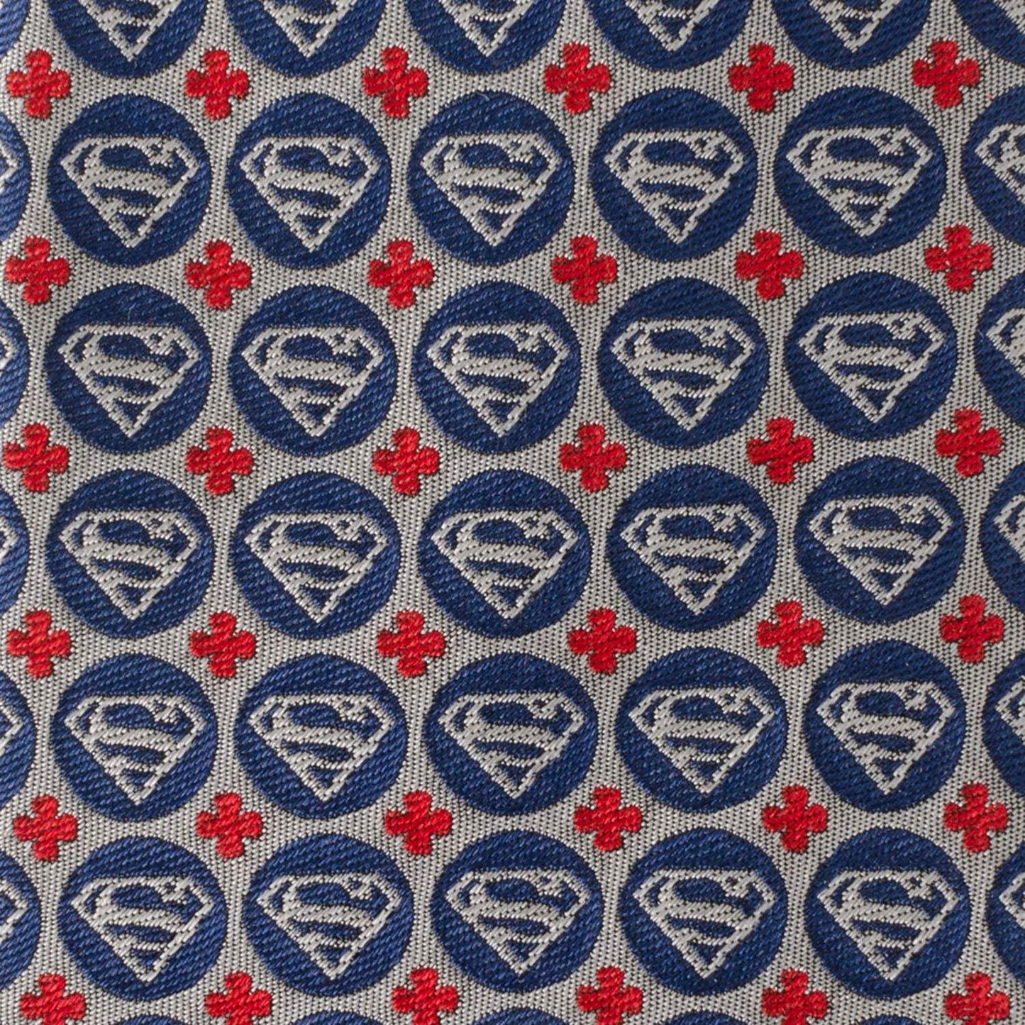 DC Superman Shield Motif Gray Men's Tie - Cufflinks.com - Flyclothing LLC