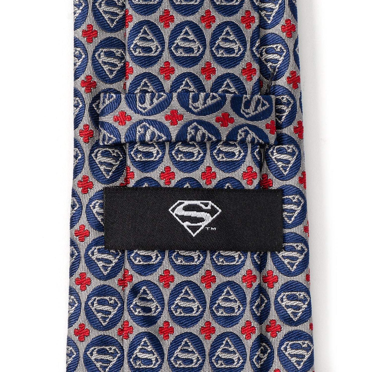 DC Superman Shield Motif Gray Men's Tie - Cufflinks.com - Flyclothing LLC