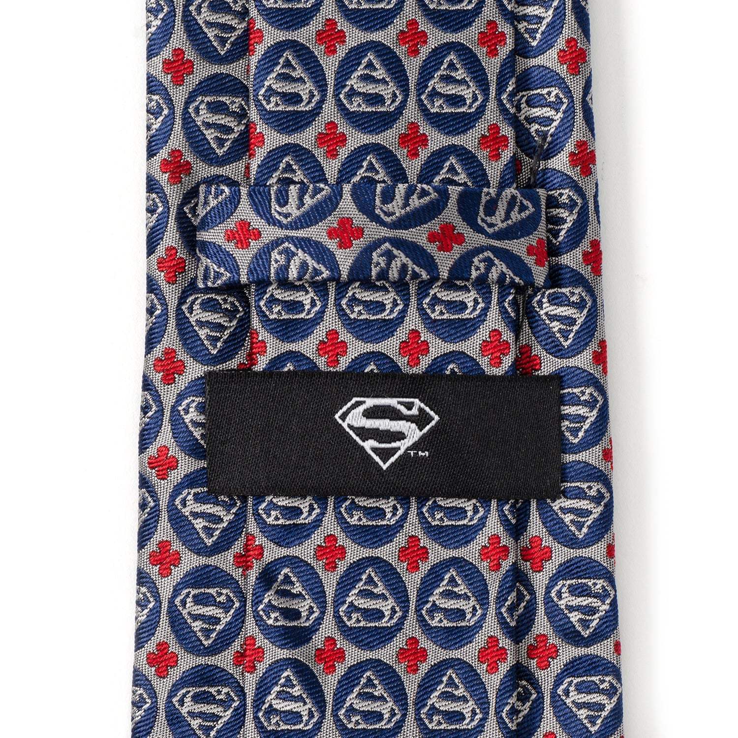DC Superman Shield Motif Gray Men's Tie - Cufflinks.com - Flyclothing LLC