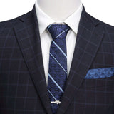 DC Superman Stripe Pattern Blue Silk Men's Tie
