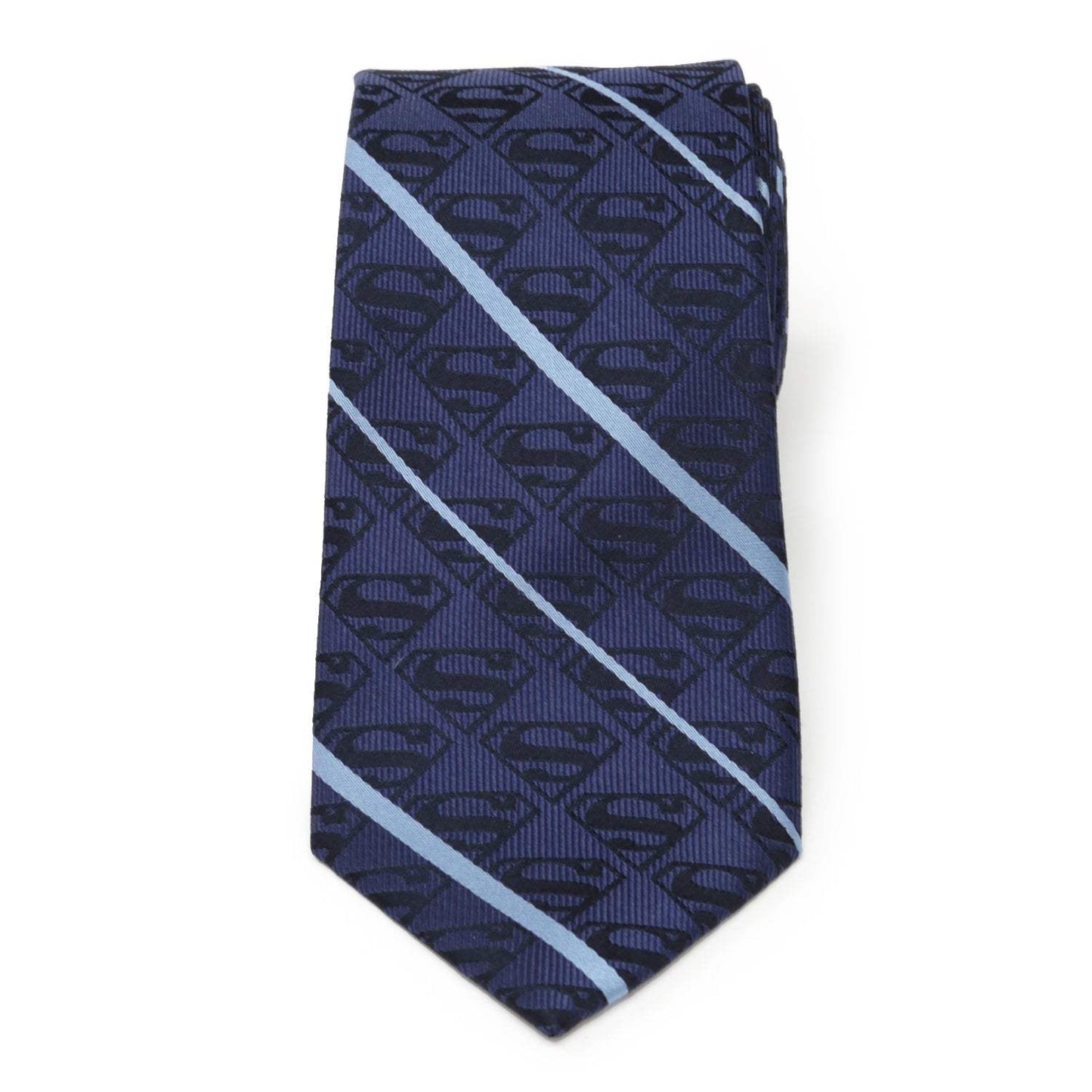 DC Superman Stripe Pattern Blue Silk Men's Tie - Cufflinks.com - Flyclothing LLC