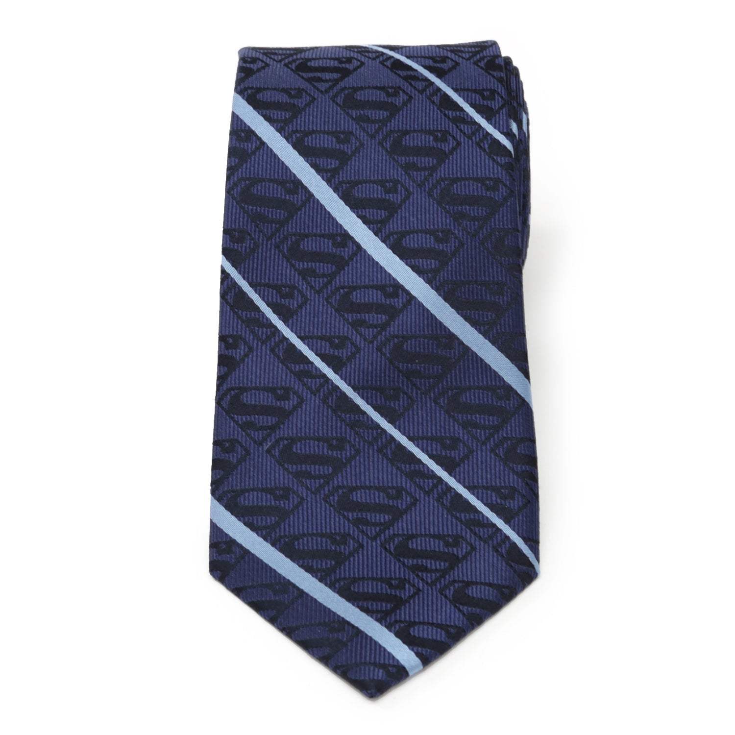 DC Superman Stripe Pattern Blue Silk Men's Tie - Cufflinks.com - Flyclothing LLC