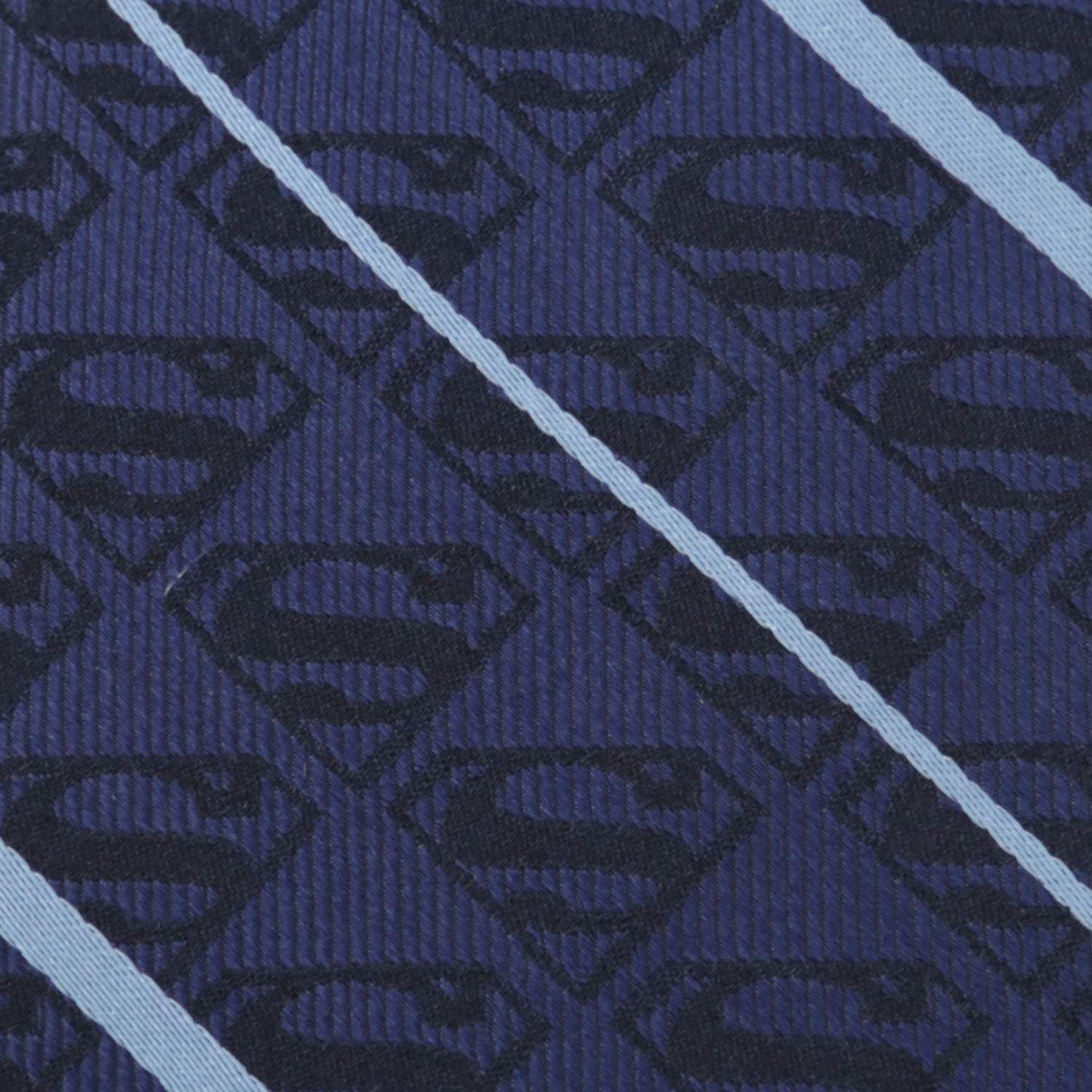 DC Superman Stripe Pattern Blue Silk Men's Tie - Cufflinks.com - Flyclothing LLC