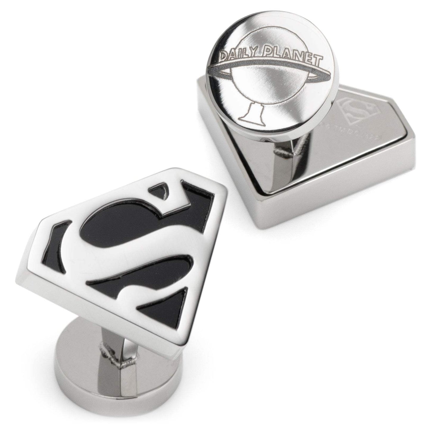DC Superman Black Onyx Stainless Steel Cufflinks - Cufflinks.com - Flyclothing LLC