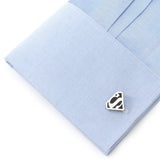 DC Superman Black Onyx Stainless Steel Cufflinks - Cufflinks.com - Flyclothing LLC
