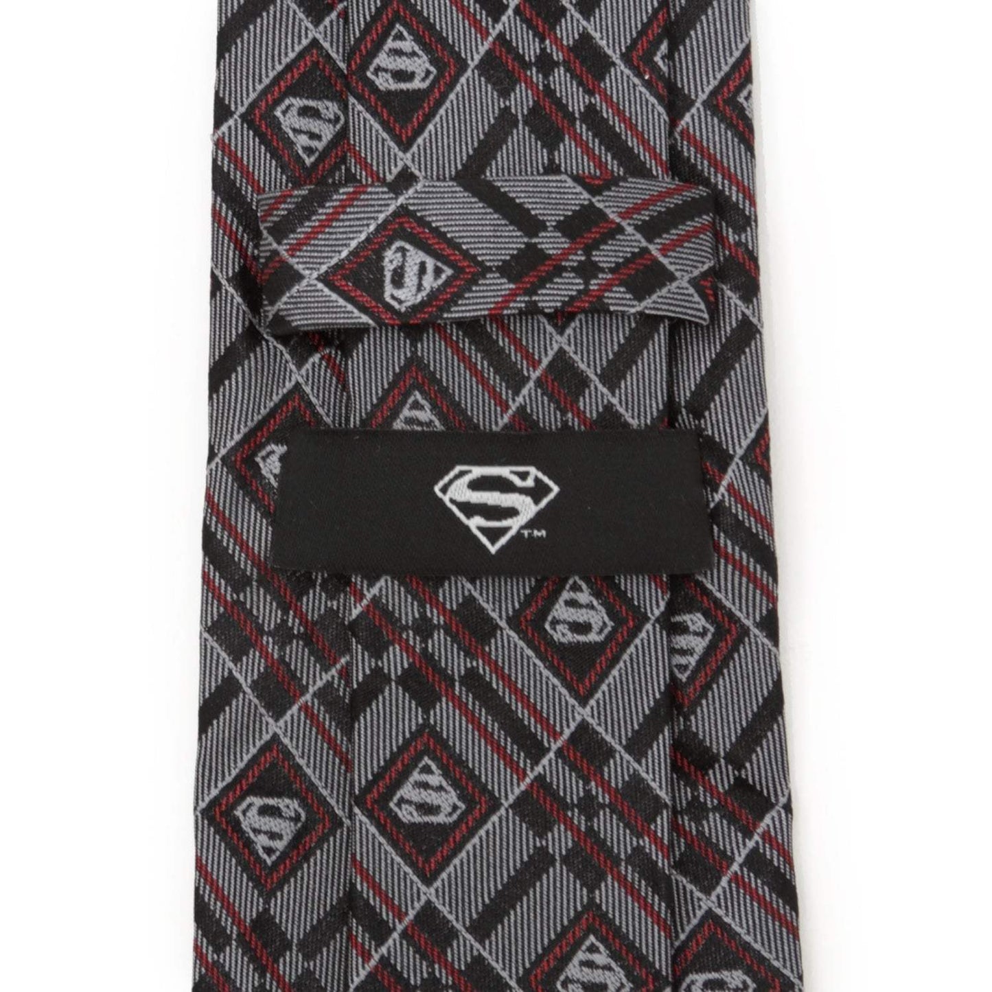DC Superman Geometric Gray Silk Men's Tie - Cufflinks.com - Flyclothing LLC