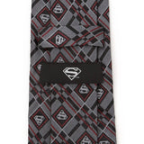 DC Superman Geometric Gray Silk Men's Tie - Cufflinks.com - Flyclothing LLC