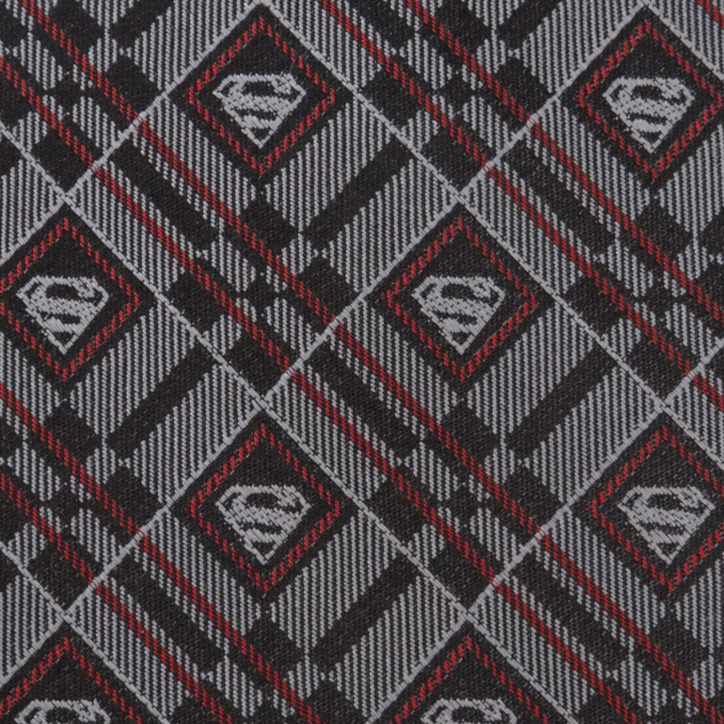 DC Superman Geometric Gray Silk Men's Tie - Cufflinks.com - Flyclothing LLC