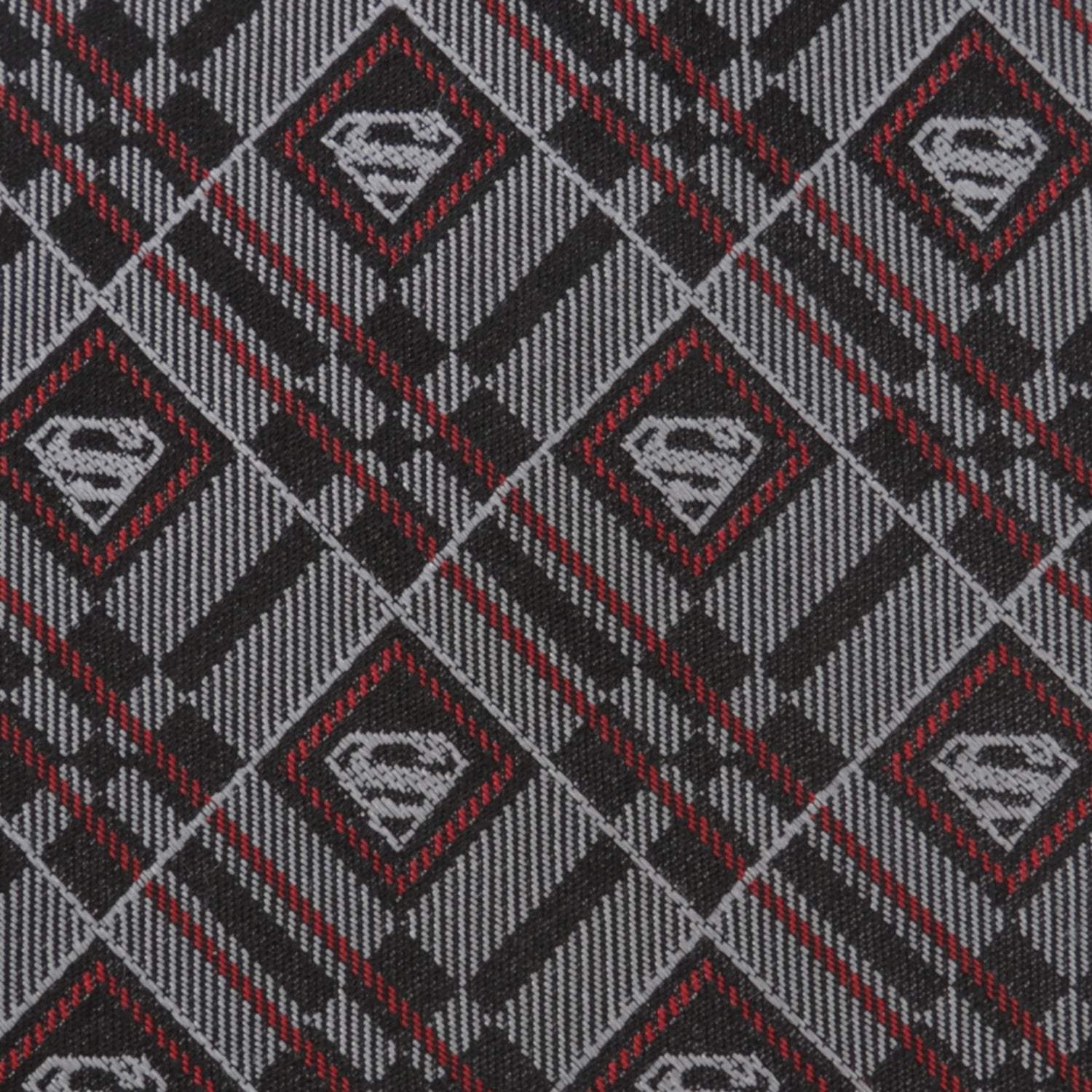 DC Superman Geometric Gray Silk Men's Tie - Cufflinks.com - Flyclothing LLC