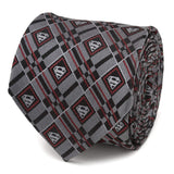 DC Superman Geometric Gray Silk Men's Tie - Cufflinks.com - Flyclothing LLC