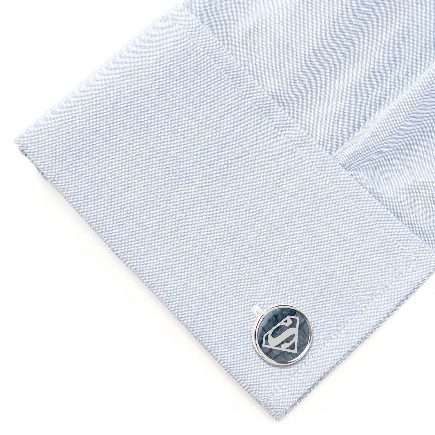 DC Superman Navy Gemstone Cufflinks - Cufflinks.com - Flyclothing LLC