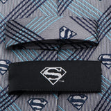 DC Superman Gray Plaid Tie