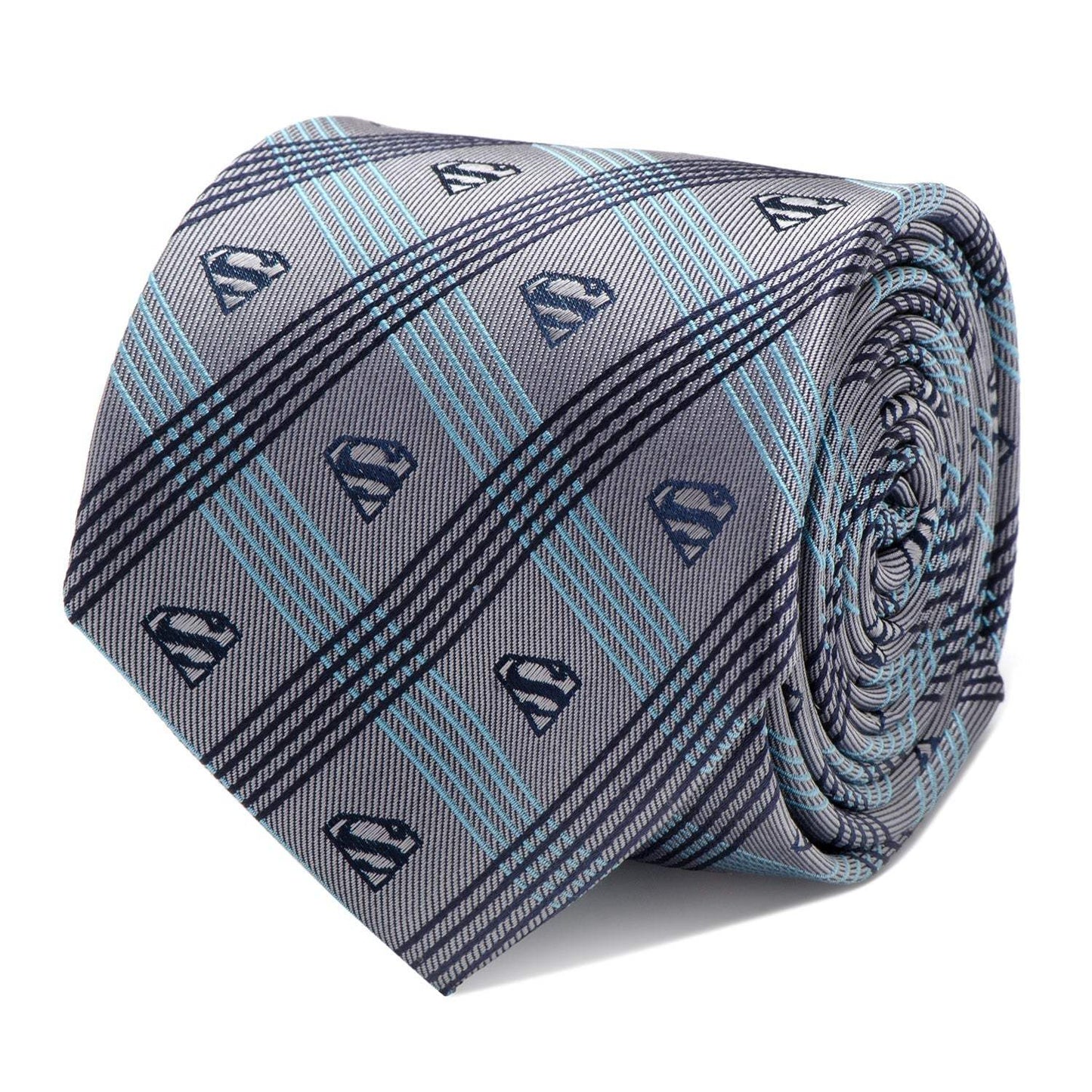 DC Superman Gray Plaid Tie - Cufflinks.com - Flyclothing LLC