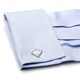 DC Superman Shield Silver Cufflinks - Cufflinks.com - Flyclothing LLC