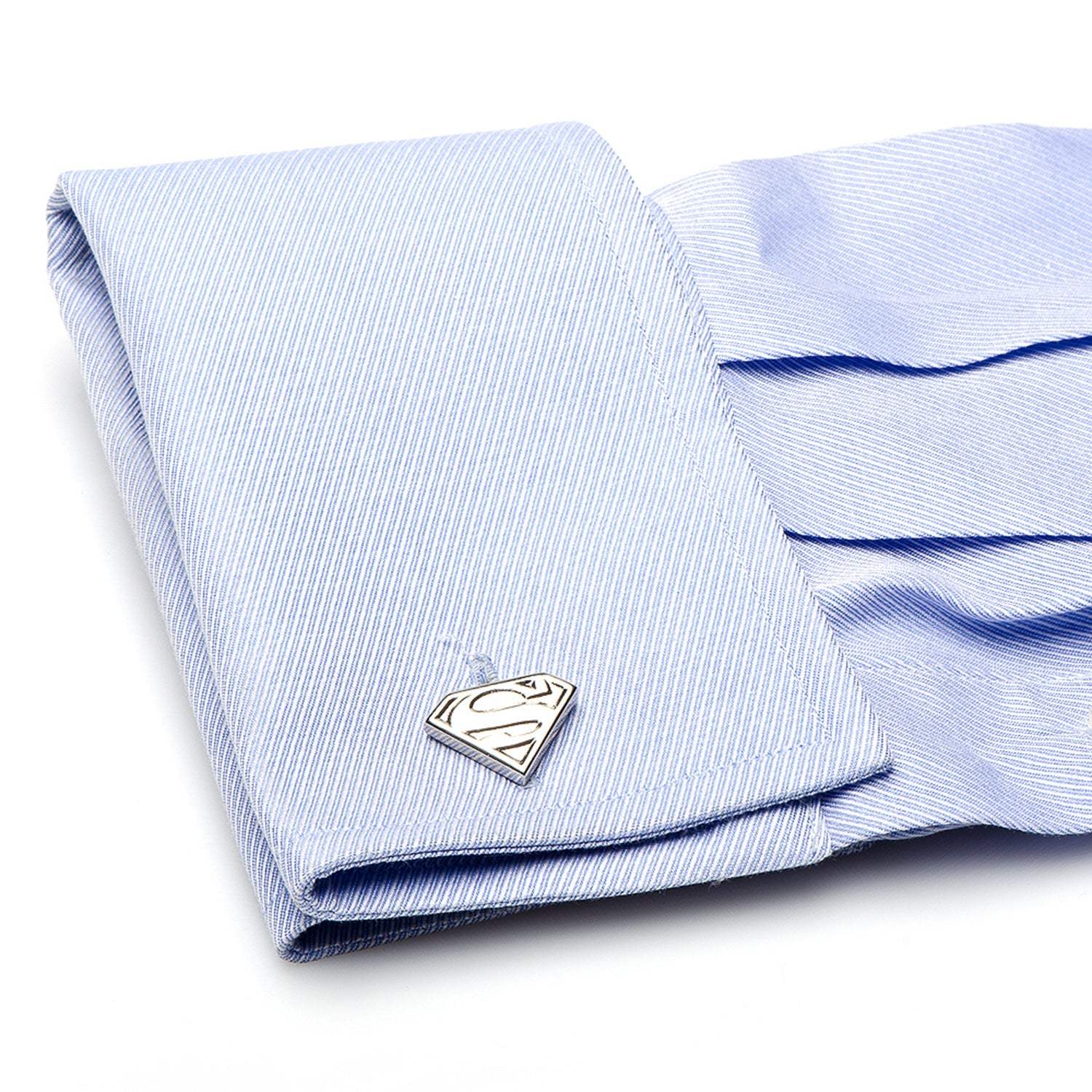 DC Superman Shield Silver Cufflinks - Cufflinks.com - Flyclothing LLC