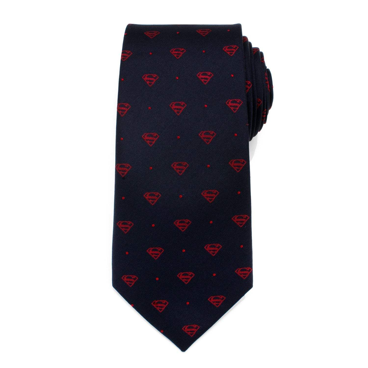 DC Superman Shield Navy and Red Dot Tie - Cufflinks.com - Flyclothing LLC