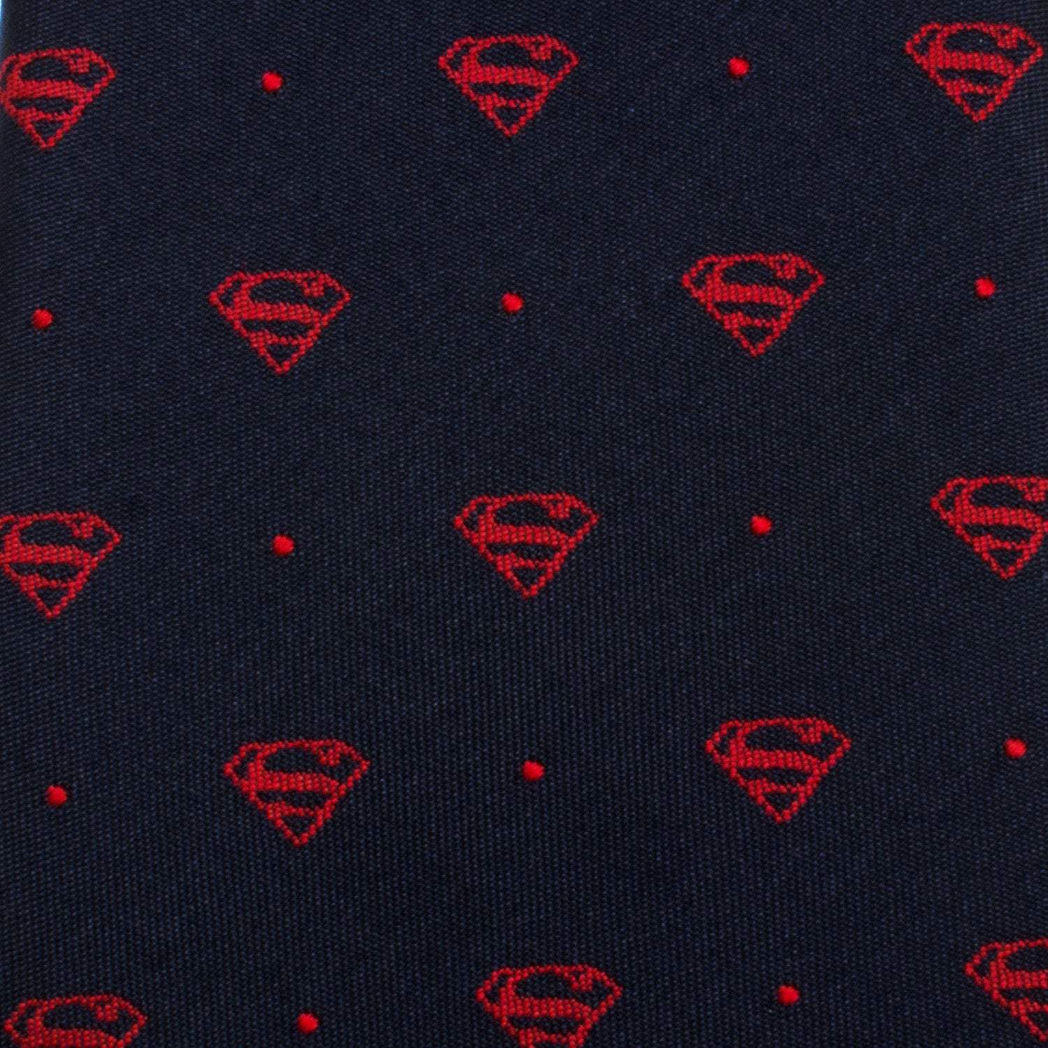DC Superman Shield Navy and Red Dot Tie - Cufflinks.com - Flyclothing LLC